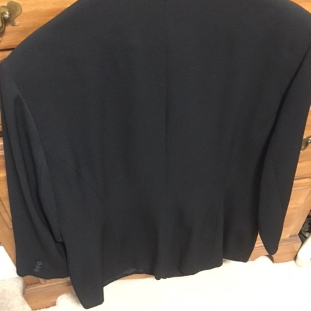 Vintage Blazer  Petite 14 Black  A K A Eddie Bauer - Picture 6 of 7